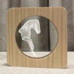 FS-A3762W 3D Horse Wooden Table Lamp Bedroom Night Light - Image 2