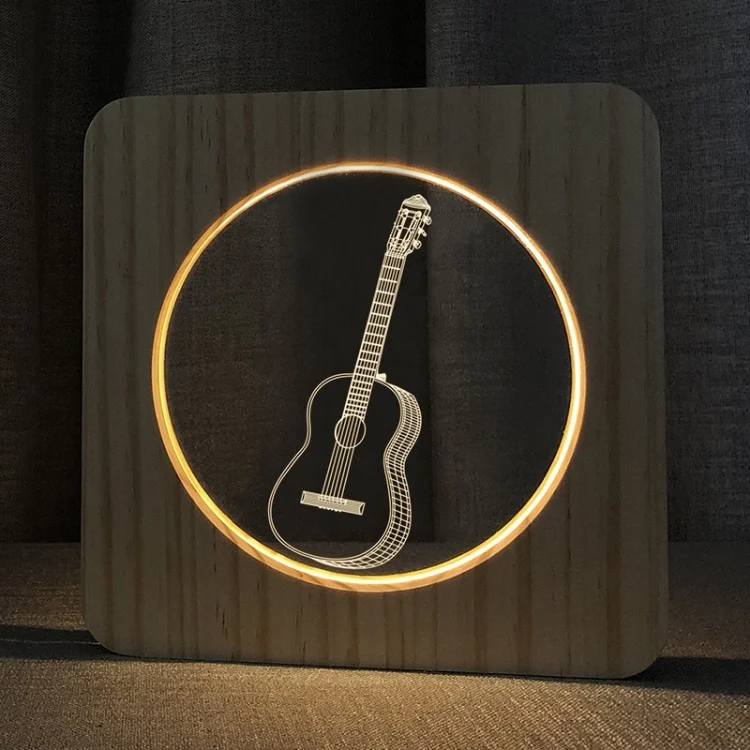 TBD0572031001A.webp FS-A3272W Guitar Musical Instrument Solid Wood Frame Night Light - Image 1
