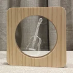 FS-A3272W Guitar Musical Instrument Solid Wood Frame Night Light - Image 3