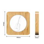 FS-A3272W Guitar Musical Instrument Solid Wood Frame Night Light - Image 4