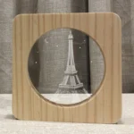 FS-A2821-02W Eiffel Tower Shape USB Solid Wood Table Lamp LED Night Light - Image 2