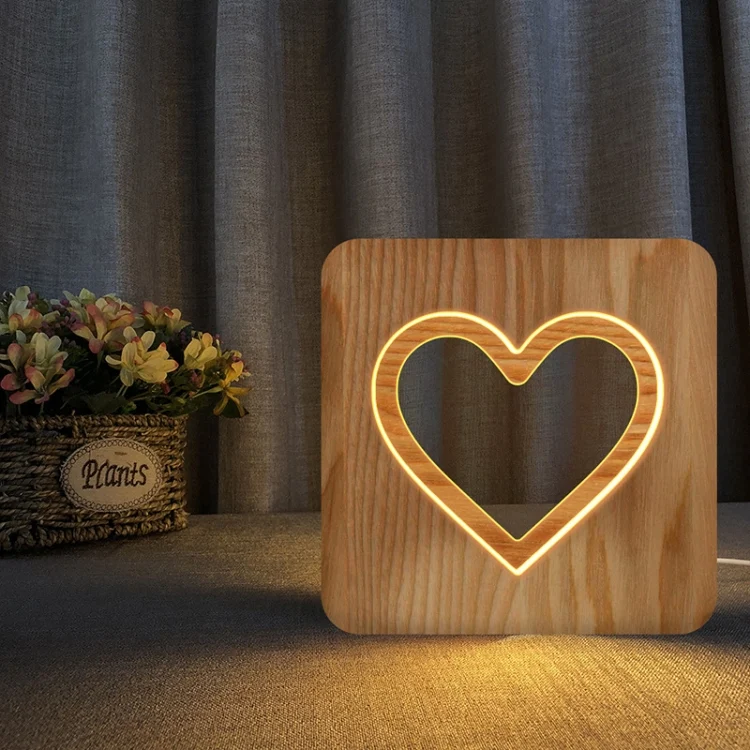 TBD0572031401A.webp FS-T2158W Romantic Valentine Birthday Gift Wooden Night Light Home Decoration Decoration - Image 1