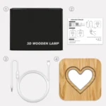 FS-T2158W Romantic Valentine Birthday Gift Wooden Night Light Home Decoration Decoration - Image 4