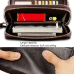 LEINASEN A80 Multi-Card Men Hand Bag Double Zip Big Capacity Wallet - Image 3