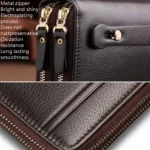 LEINASEN A80 Multi-Card Men Hand Bag Double Zip Big Capacity Wallet - Image 4