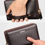 LEINASEN A80 Multi-Card Men Hand Bag Double Zip Big Capacity Wallet - Image 5