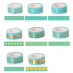 8 Rolls / Set Simple Basic Material Stamping Paper Tape Hand Ledger Decoration Sticker - Image 6