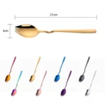 Stainless Steel Instant Noodle Fork Multi-Purpose V-Shaped Knife Fork Spoon Integrated Tableware, Color: Silver - Image 3