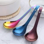 304 Stainless Steel Rice Spoon Household Thickened Large Soup Spoon,Random Color Delivery - Image 2