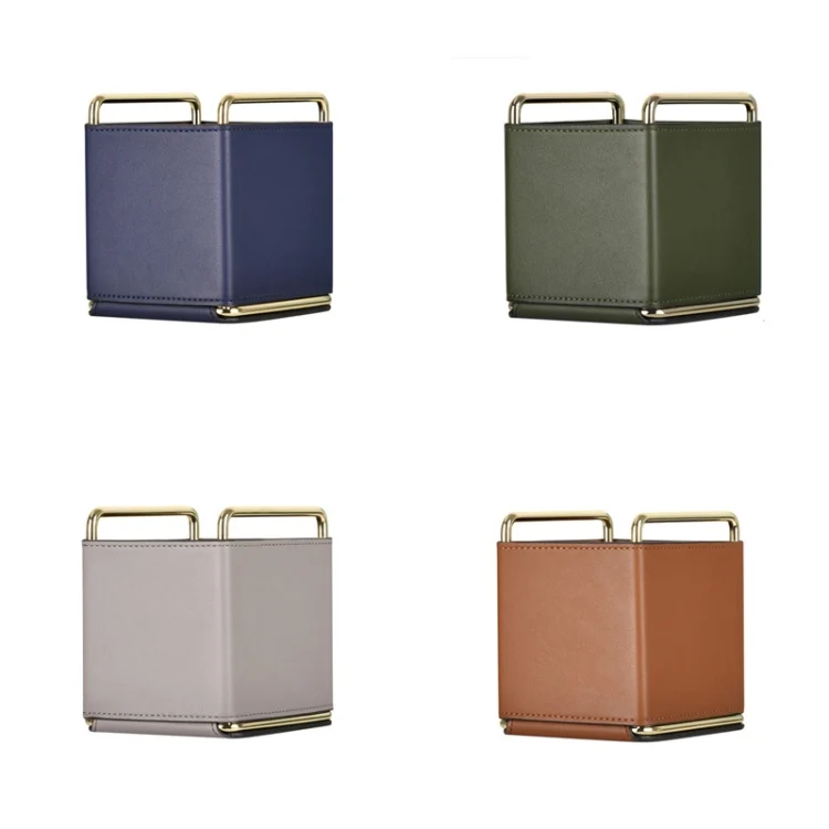 TBD0572065401_B1.webp Cortical Makeup Brush Storage Bucket Barrel Desktop Leather Pen Barrel - Image 2