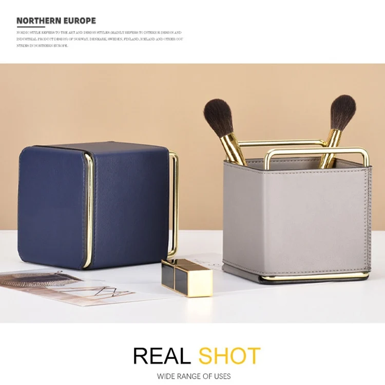 TBD0572065401_B5.webp Cortical Makeup Brush Storage Bucket Barrel Desktop Leather Pen Barrel - Image 6