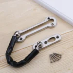 Thickened Anti-Theft Chain Stainless Steel Door Bolts Hotel Room Door Chain Buckle, Specification: Large (Black)