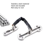 Thickened Anti-Theft Chain Stainless Steel Door Bolts Hotel Room Door Chain Buckle, Specification: Large (Black) - Image 4