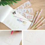 HB-9 Long Series 8 in 1 Drawing Ruler Hand Account Multi-Function Hollow Flower Edge Filling Template - Image 3