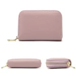 1626 Short RFID Anti-Theft Brush Multiple Card-Binding Card Package Ladies Cowhide Zipper Wallet - Image 5
