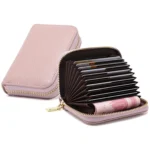 1626 Short RFID Anti-Theft Brush Multiple Card-Binding Card Package Ladies Cowhide Zipper Wallet - Image 6