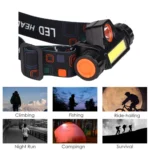 2 PCS 101 USB Rechargeable Headlight Glare Flashlight Magnet Camping Light Outdoor Fishing Light - Image 7