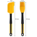 2 in 1 Baked Scraper High Temperature Resistance Silicone Butter Blade Cake Cream Smear Brush Set - Image 2