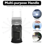 LED Tent Light Solar Rechargeable Camping Light Stretchable Multifunctional Lantern, Support USB Output - Image 5