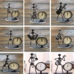 Iron Stainless Steel Small Table Clock Retro Personality Clock Birthday Gift - Image 2