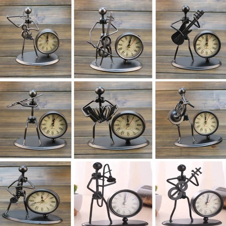 TBD0572100001_B1.webp Iron Stainless Steel Small Table Clock Retro Personality Clock Birthday Gift - Image 2