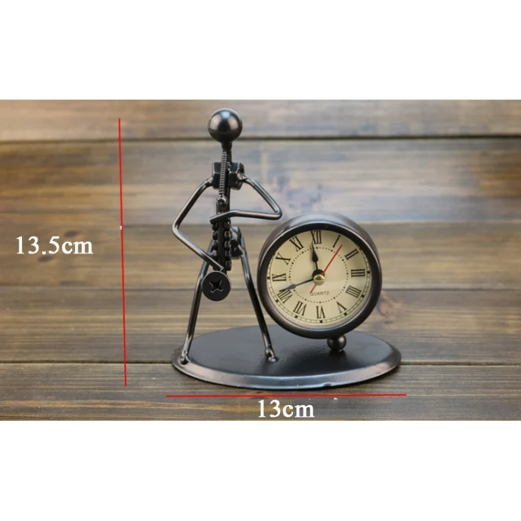 TBD0572100001_B2.webp Iron Stainless Steel Small Table Clock Retro Personality Clock Birthday Gift - Image 3
