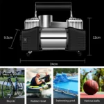 YR-106 12V Car Inflatable Pump Home Tire Portable Air Pump - Image 3