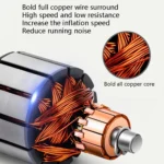 YR-106 12V Car Inflatable Pump Home Tire Portable Air Pump - Image 5