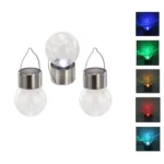 12 PCS Crackle Ball Solar Chandelier Outdoor Garden Courtyard Holiday Decoration Light With Clip - Image 3
