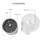 12 PCS Crackle Ball Solar Chandelier Outdoor Garden Courtyard Holiday Decoration Light With Clip - Image 4