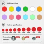 Color High-Viscosity Coated Paper Sticker Round Sticker,Random Color Delivery - Image 3