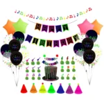 Fluorescent Party Decorations Fluorescent Letters Birthday Pull Flag Cake Insert Balloon Set - Image 7