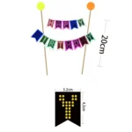 Fluorescent Party Decorations Fluorescent Letters Birthday Pull Flag Cake Insert Balloon Set - Image 4