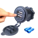 Car Motorcycle Modified Charger Double Aperture 4.2A With Touch Switch USB Car Charge - Image 4