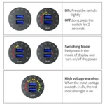 Car Motorcycle Ship Modified With Colorful Screen Display USB Dual QC3.0 Fast Charge Car Charger - Image 6