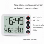 Multifunctional Indoor Thermometer And Hygrometer Large Screen Alarm Clock Kitchen Electronic Countdown Timer - Image 3