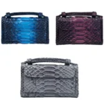 Ladies Snake Texture Print Clutch Bag Long Crossbody Bag With Chain - Image 7