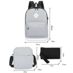 3 in 1 College Style Casual Backpack Student USB Charging Backpack - Image 3