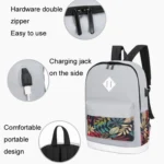 3 in 1 College Style Casual Backpack Student USB Charging Backpack - Image 6