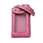 Multifunctional Touch Screen Hanging Neck Ostrich Pattern Mobile Phone Bag Women One-Shoulder Messenger Mini Coin Purse