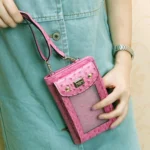 Multifunctional Touch Screen Hanging Neck Ostrich Pattern Mobile Phone Bag Women One-Shoulder Messenger Mini Coin Purse - Image 5