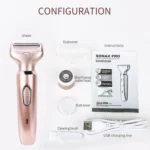 SONAX PRO SN-8977 Ladies Shaver 2 In 1 Washable USB Charging Hair Removal Device - Image 7