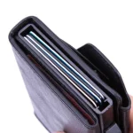 Anti-Theft Aluminum Alloy Coin Purse RFID Anti-Degaussing Automatic Pop-Up PU Bank Card Bag - Image 5