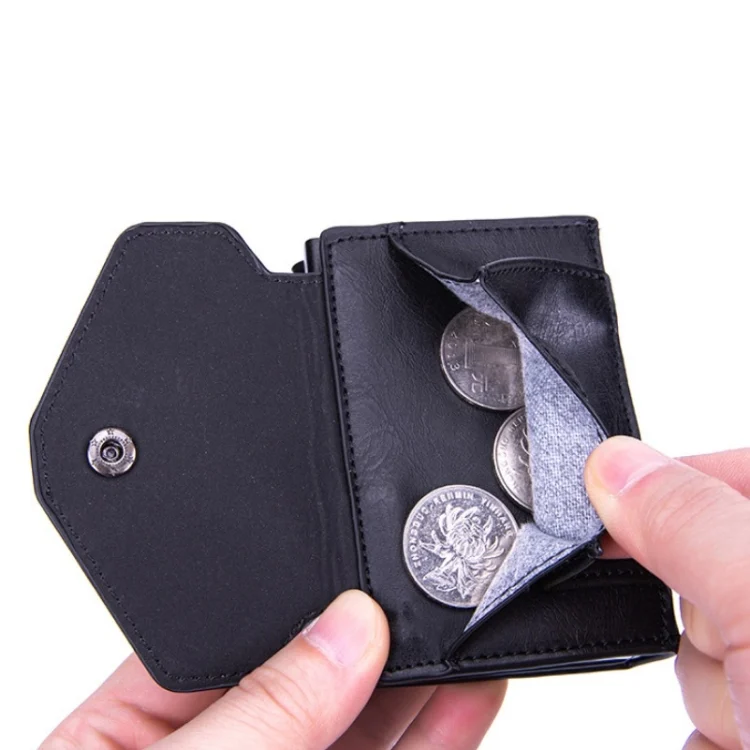 TBD0572196901_B5.webp Anti-Theft Aluminum Alloy Coin Purse RFID Anti-Degaussing Automatic Pop-Up PU Bank Card Bag - Image 6