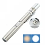 Flashlight Pupil Pen Light Yellow White Dual Light Source Dental Light LED Stainless Steel Morning Inspection Light