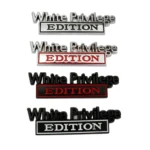 2 PCS Car Metal Leaf Board Car Logo White Privilege Edition Modified Car Body Sticker Sign - Image 2