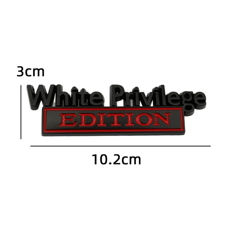 TBD0572200201_B2.webp 2 PCS Car Metal Leaf Board Car Logo White Privilege Edition Modified Car Body Sticker Sign - Image 3