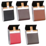 Men Metal Fiber Leather Magnetic Buckle Cigarette Case - Image 2