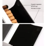 Men Metal Fiber Leather Magnetic Buckle Cigarette Case - Image 4