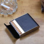 Men Metal Fiber Leather Magnetic Buckle Cigarette Case - Image 5